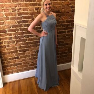 Azazie Ginger Bridesmaid Dress (Color: Dusty Blue)